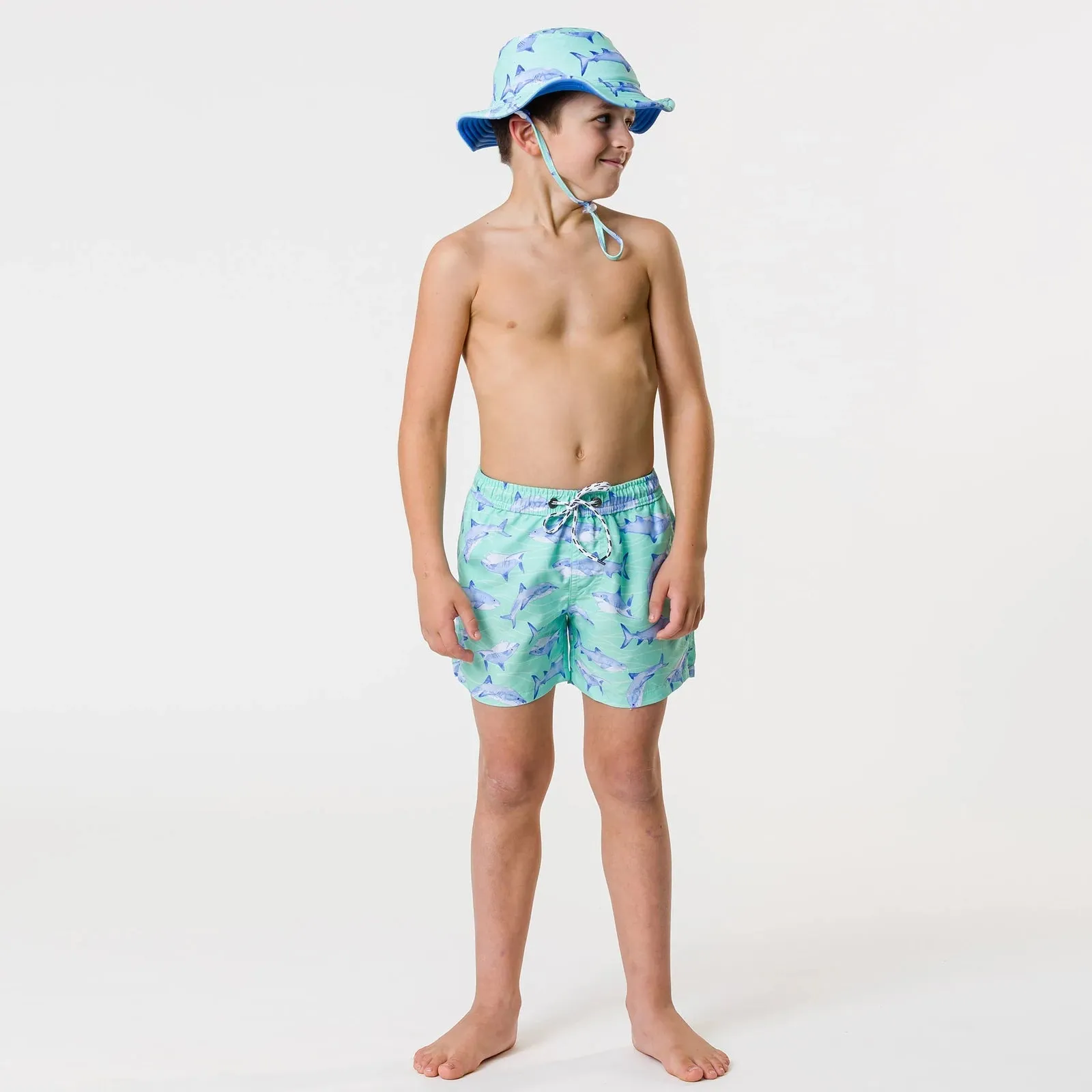 Minty Shark Volley Board Shorts